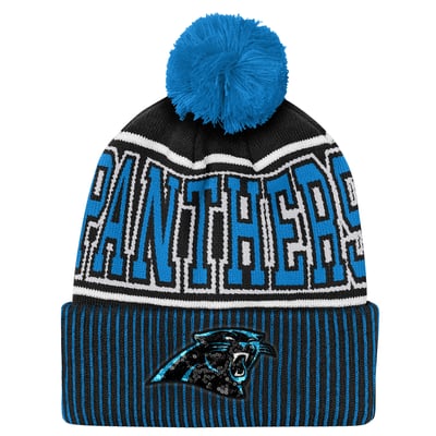Carolina Panthers Outerstuff Youth Highlight Cuffed Knit Hat with Pom - Blue