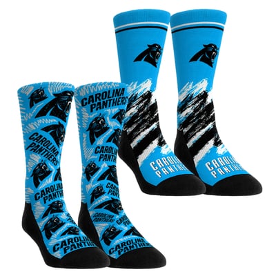  Carolina Panthers Rock Em Youth Throwback Two-Pack Crew Socks Set - Blue