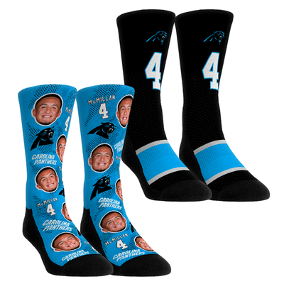 Tetairoa McMillan Carolina Panthers Rock Em Youth Player Football Guy Two-Pack Crew Sock Set