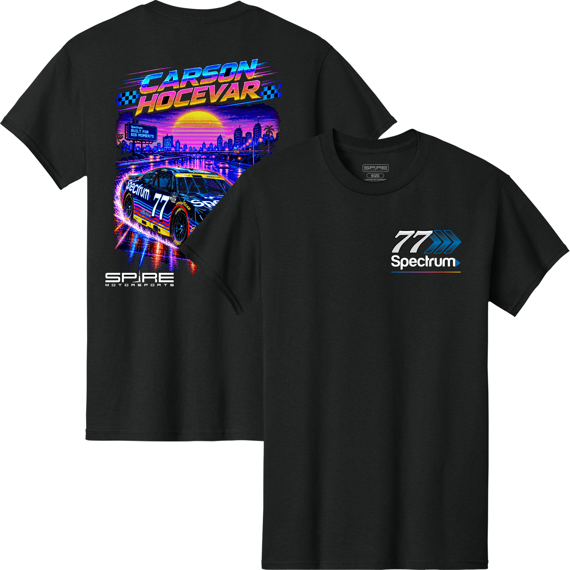 T-shirt homme Classic Ink Black Carson Hocevar Spectrum Car