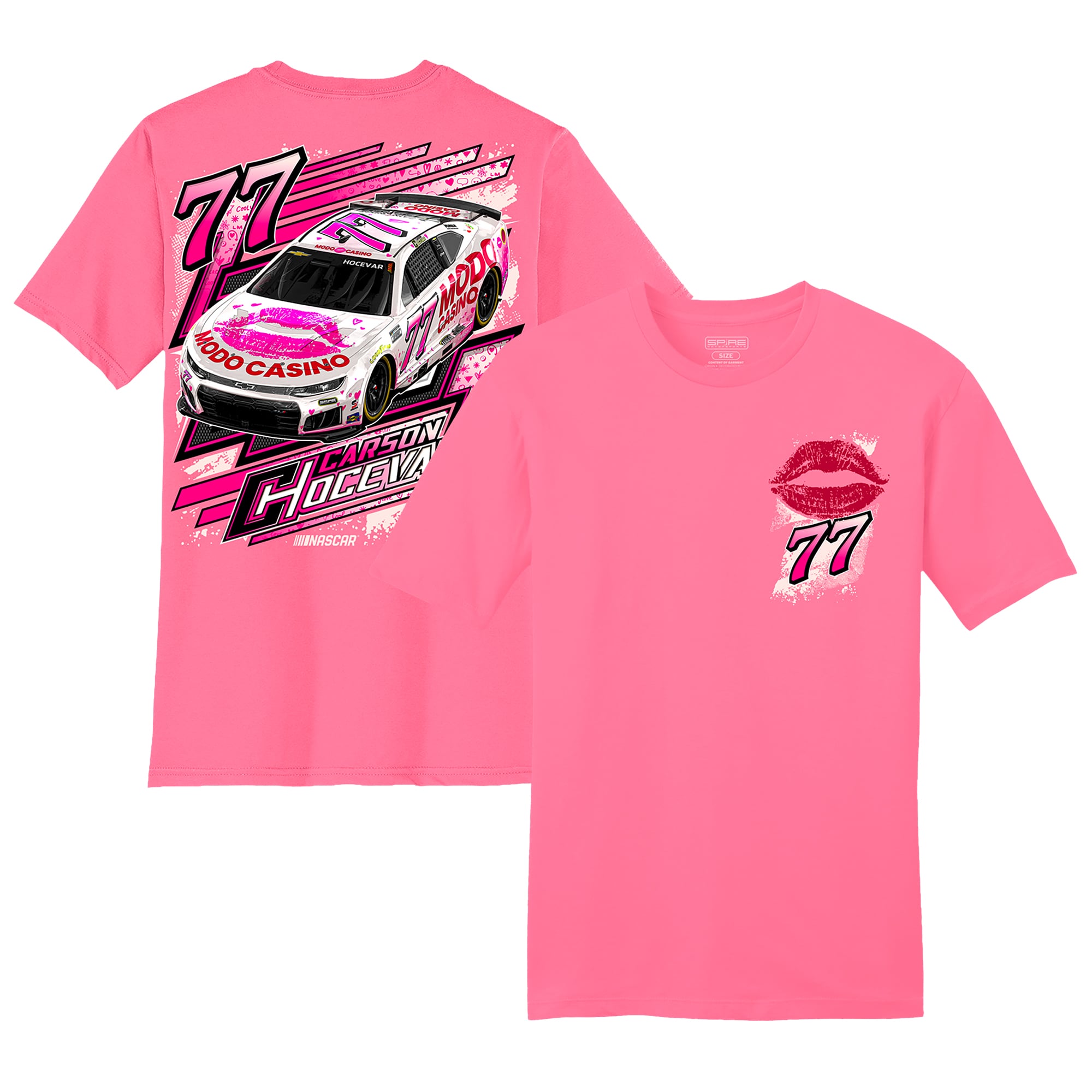 Men's Classic Ink White Carson Hocevar Modo Casino Car T-Shirt