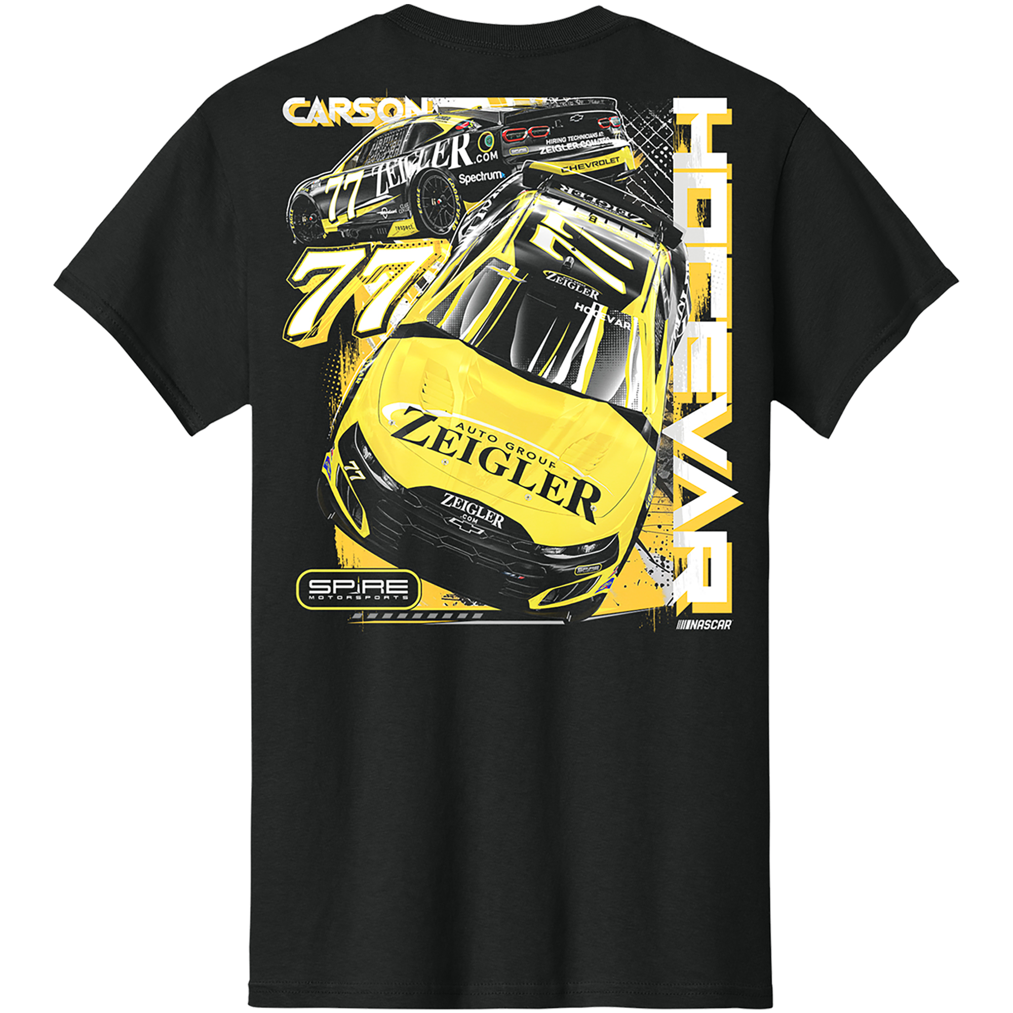 T-shirt noir Spire Motorsports Carson Hocevar Zeigler pour homme
