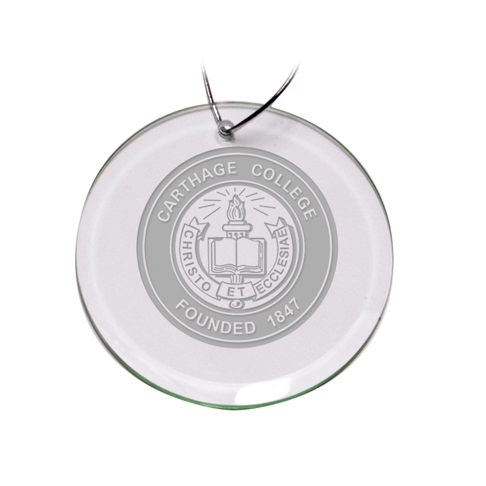 Carthane Logo Carthage Firebirds Team Logo 3'' Round Glass Ornament