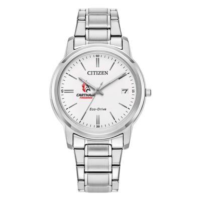  Carthage Firebirds Citizen Watch Women's Eco-Drive White Dial Stainless Steel Watch - Silver
