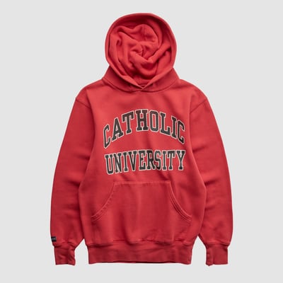 Catholic University Cardinals Jansport 2000s Hooded Pullover Sweatshirt - Red - XS by Fanatics Real Vintage