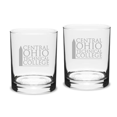Central Ohio Technical College 14oz. 2-Piece Classic Double Old-Fashioned Glass Set
