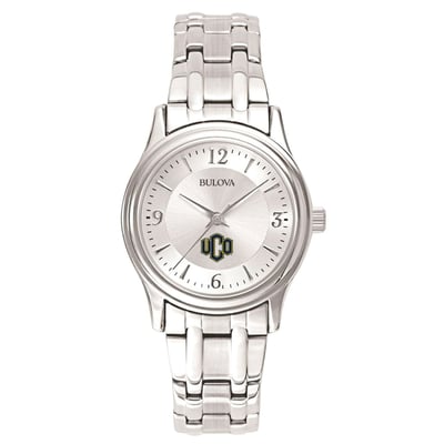  Central Oklahoma Bronchos Bulova Women's Silver-Tone Dial Stainless Steel Quartz Watch - Silver