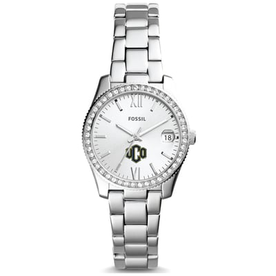  Central Oklahoma Bronchos Fossil Women's Scarlette Mini Three-Hand Date Watch - Silver