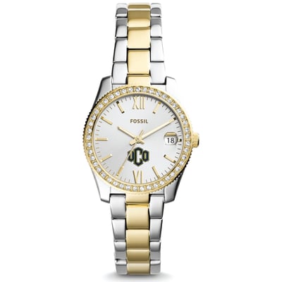  Central Oklahoma Bronchos Fossil Women's Scarlette Mini Two-Tone Stainless Steel Watch - Silver/Gold