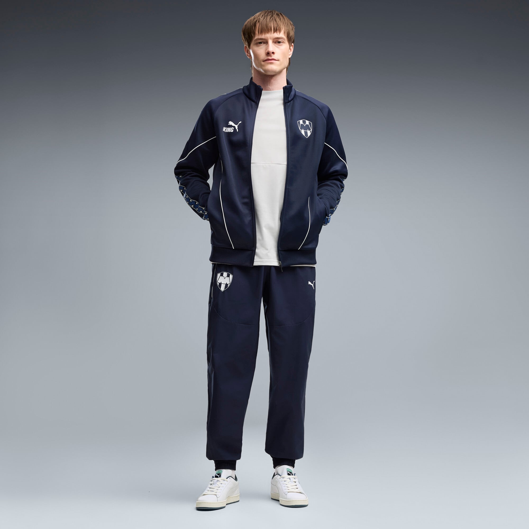Men's Puma  Navy CF Monterrey King Anthem dryCELL Full-Zip Jacket