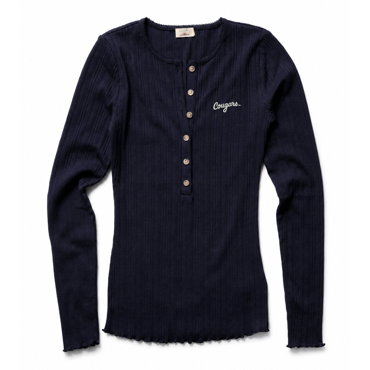 Chemise Henley FAHERTY marine Charleston Cougars Paradise Pointelle pour femme