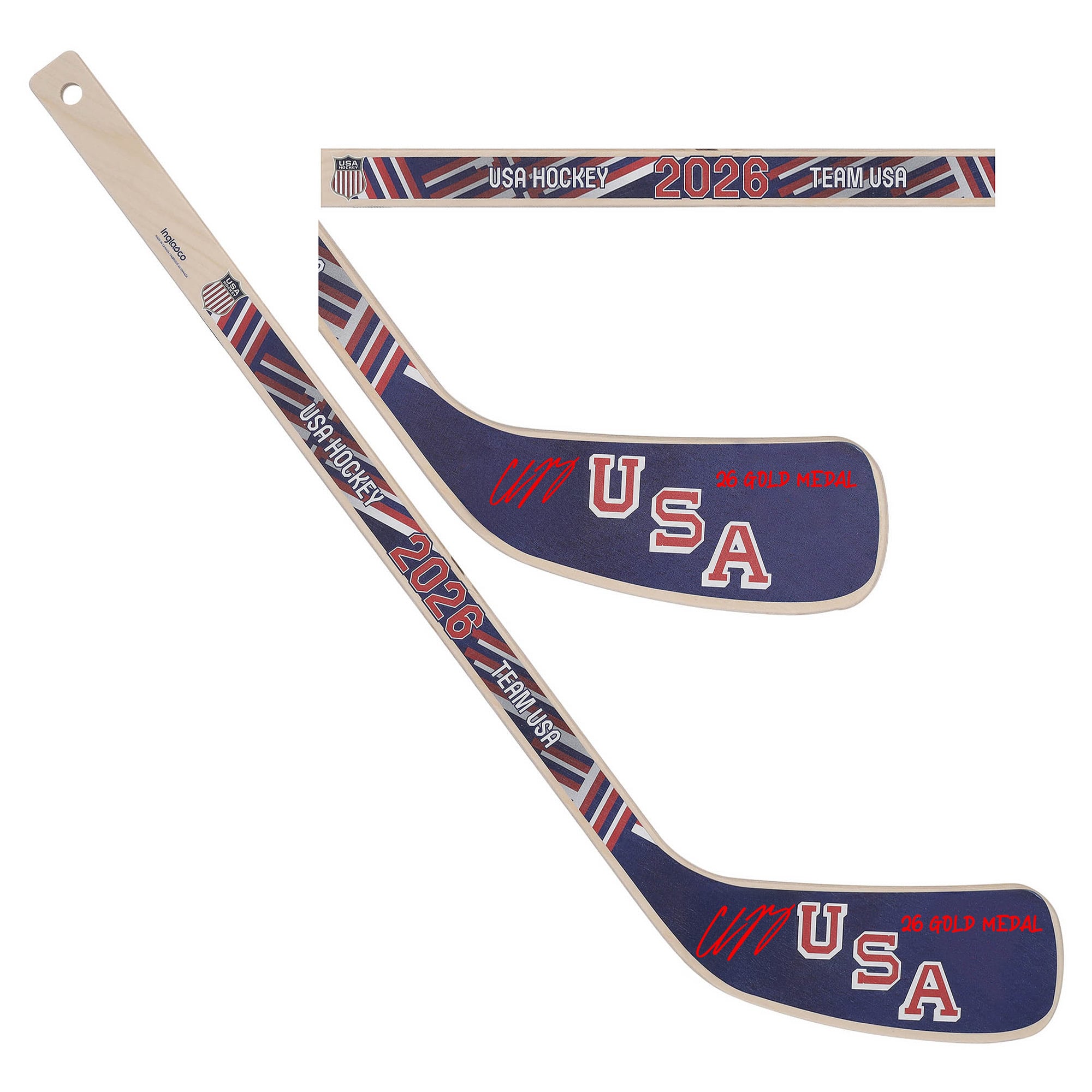 Charlie McAvoy Team USA Autographed 2026 Winter Olympics Mini Wood ...