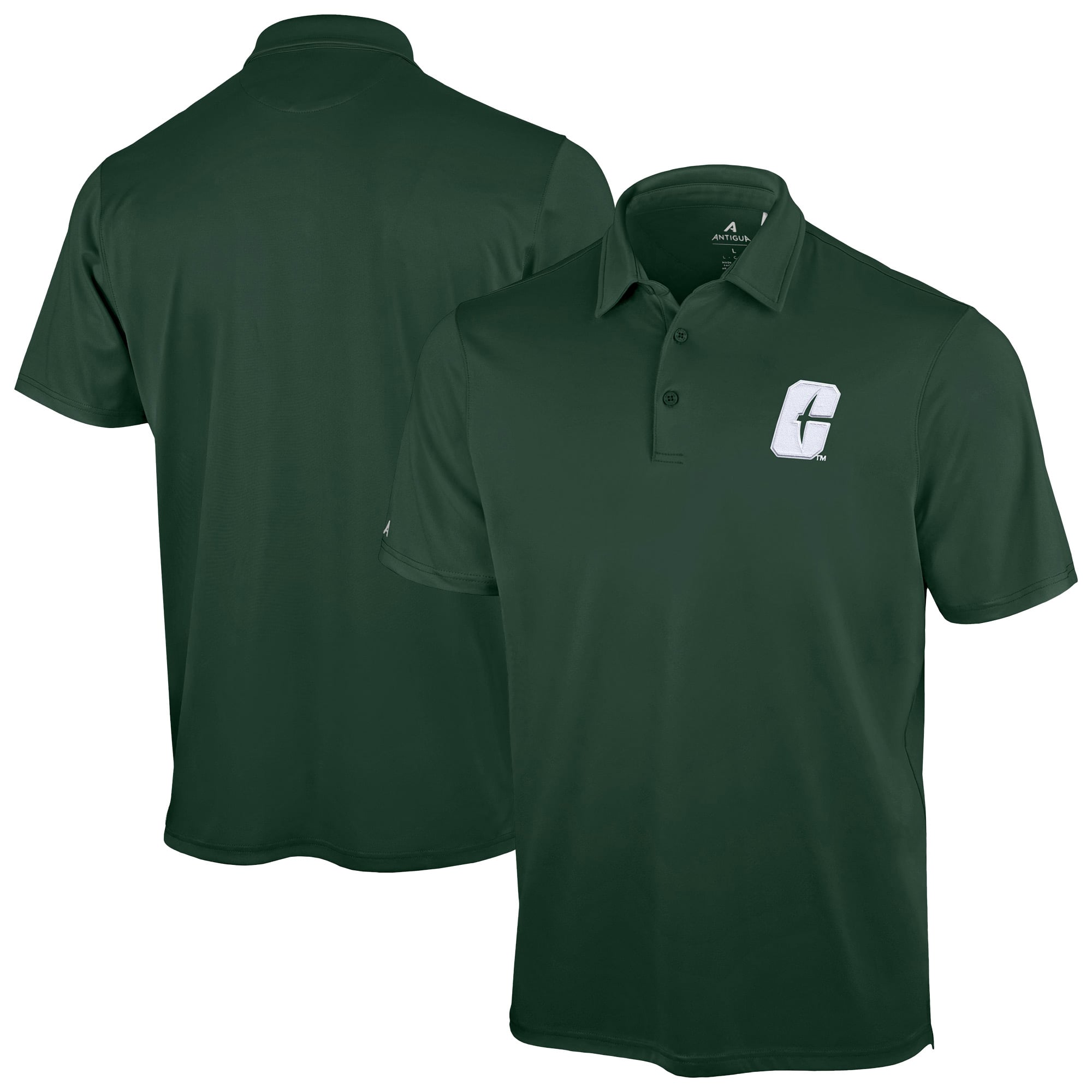 Polo Antigua vert pour homme Charlotte 49ers Unshakable Solid