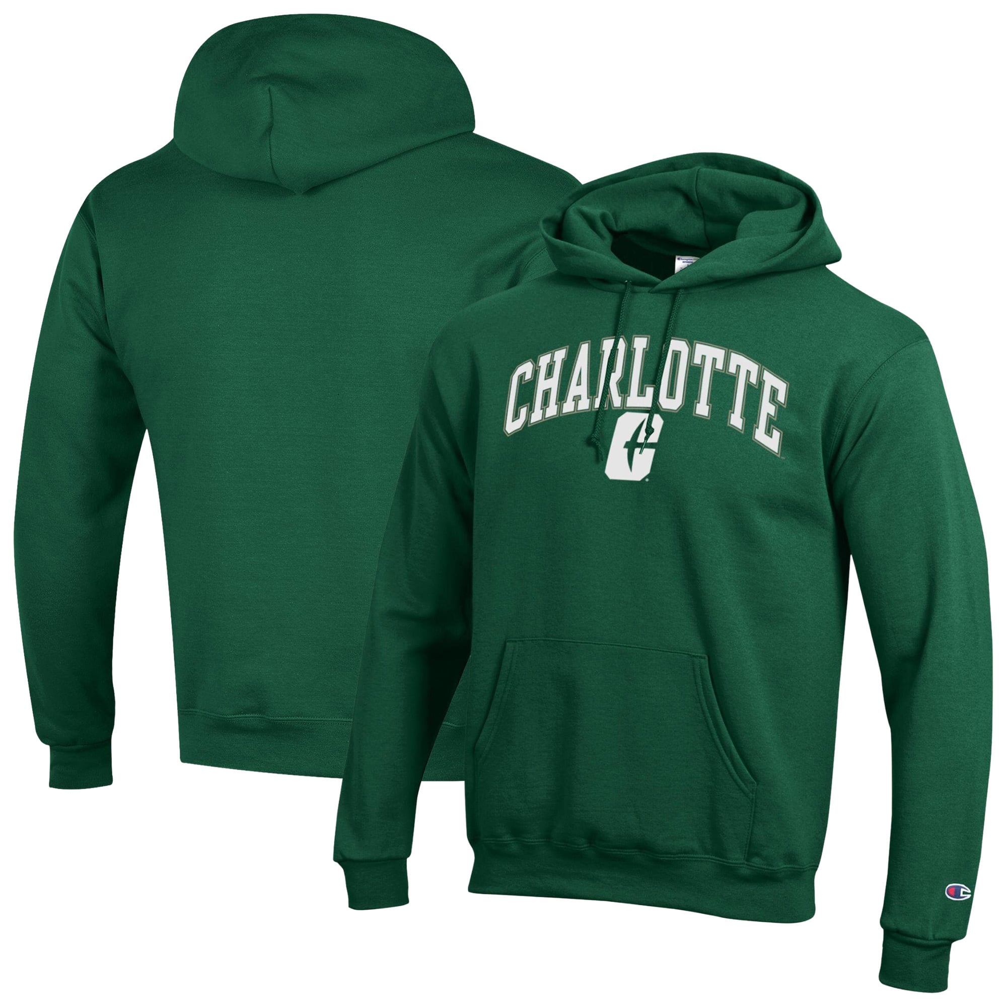 Sweat à capuche Champion vert Charlotte 49ers Powerblend pour homme