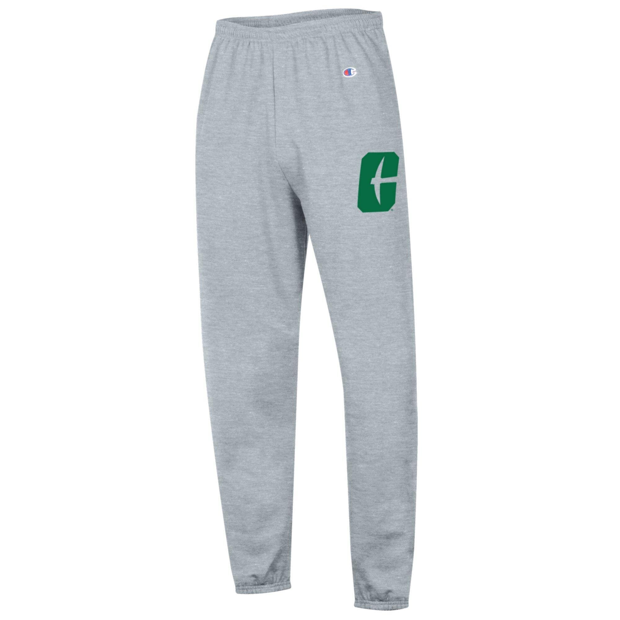 Pantalon de survêtement Champion pour homme, gris chiné, Charlotte 49ers, en polaire Powerblend.