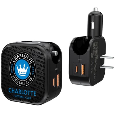 Charlotte FC Text Backdrop Design USB Charger