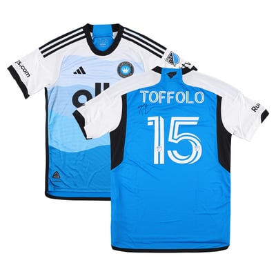 Maillot bleu n° 15 porté en match par Harry Toffolo (Charlotte FC) lors de la saison 2025 de la MLS, taille M (Fanatics Authentic) - Autographié