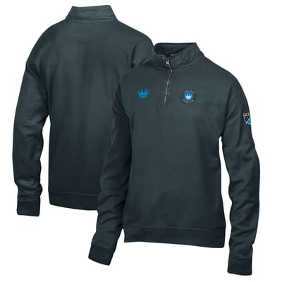  Charlotte FC Logo ComfortWash Fleece Quarter-Zip Jacket - Black