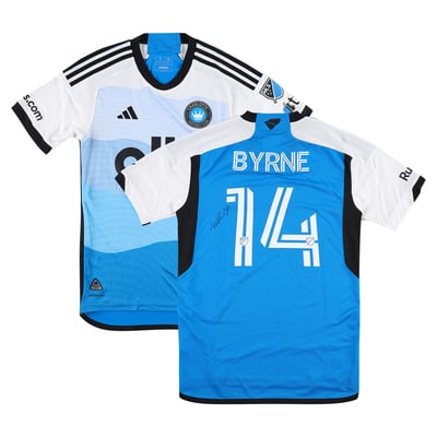 Maillot bleu n° 14 porté en match par Nathan Byrne (Charlotte FC) lors de la saison 2025 de la MLS, taille S (Fanatics Authentic)