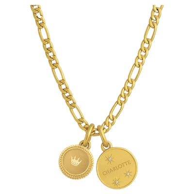 Charlotte FC LUV AJ Women's Double Coin Logo Necklace - Gold