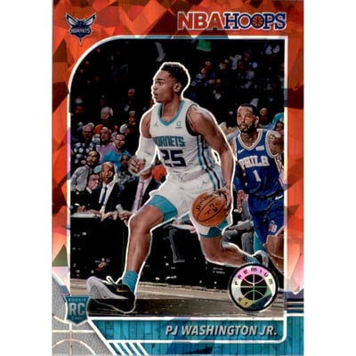 2019-20 Hoops Premium Stock Prizms Red Cracked Ice #209 PJ Washington Jr.