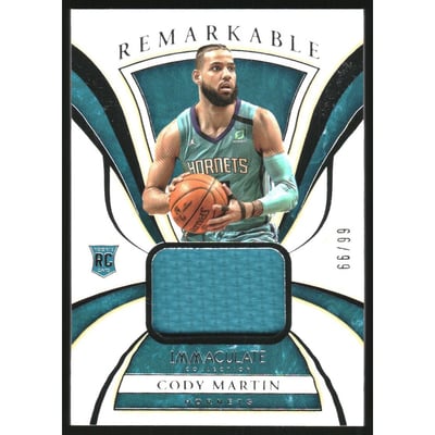 2019-20 Immaculate Collection Remarkable Rookie Jerseys #31 Cody Martin