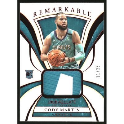 2019-20 Immaculate Collection Remarkable Rookie Jerseys Red #31 Cody Martin