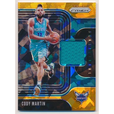 2019-20 Panini Prizm Sensational Swatches Prizms Orange Ice #31 Cody Martin
