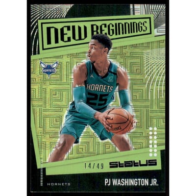2019-20 Panini Status New Beginnings Green Escher Squares #21 PJ Washington Jr.