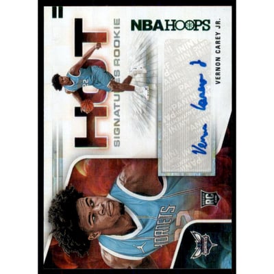 2020-21 Hoops Hot Signatures Rookies Green #41 Vernon Carey Jr.