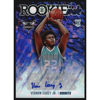 2020-21 Hoops Rookie Ink Green #9 Vernon Carey Jr.