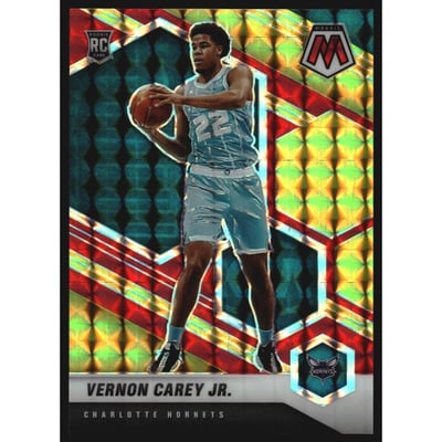 2020-21 Panini Mosaic Mosaic Choice Fusion Red and Yellow #242 Vernon Carey Jr.