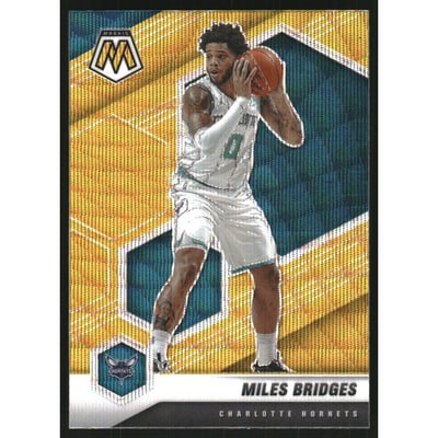 2020-21 Panini Mosaic Mosaic Gold Wave #90 Miles Bridges