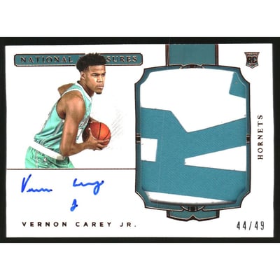2020-21 Panini National Treasures Rookie Patch Autographs Horizontal Bronze #141 Vernon Carey Jr.