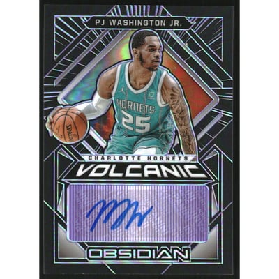 2020-21 Panini Obsidian Volcanic Signatures Electric Etch Purple #1 PJ Washington Jr./75
