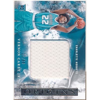 2020-21 Panini Origins Rookie Jumbo Jerseys #13 Vernon Carey Jr.