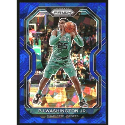 2020-21 Panini Prizm Prizms Blue Ice #105 PJ Washington Jr.