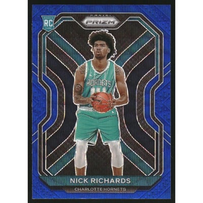 2020-21 Panini Prizm Prizms Blue Wave #253 Nick Richards