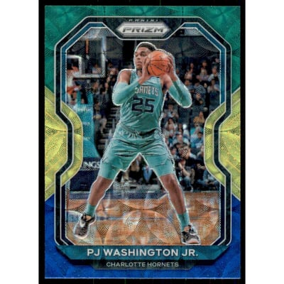 2020-21 Panini Prizm Prizms Choice Blue Yellow and Green #105 PJ Washington Jr.