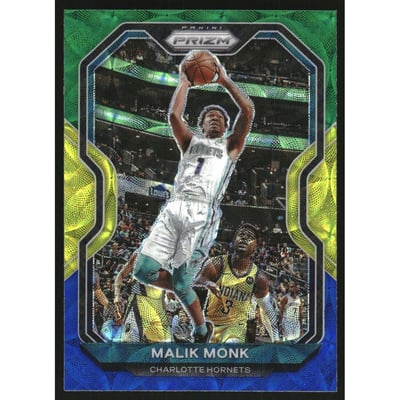 2020-21 Panini Prizm Prizms Choice Blue Yellow and Green #15 Malik Monk