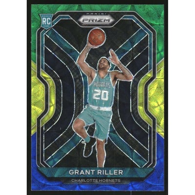 2020-21 Panini Prizm Prizms Choice Blue Yellow and Green #295 Grant Riller
