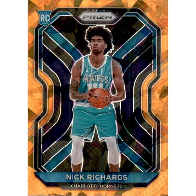2020-21 Panini Prizm Prizms Orange Ice #253 Nick Richards
