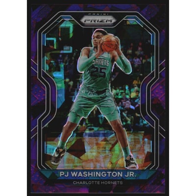 2020-21 Panini Prizm Prizms Purple Ice #105 PJ Washington Jr.