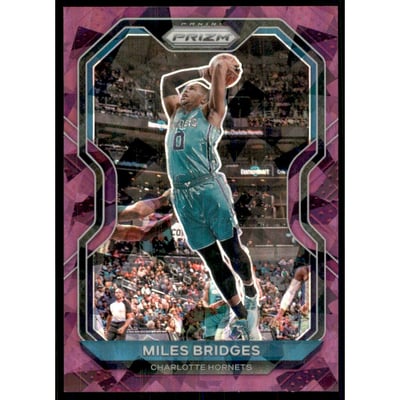 2020-21 Panini Prizm Prizms Purple Ice #178 Miles Bridges