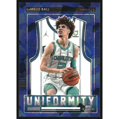2021-22 Panini Contenders Optic Uniformity Blue Cracked Ice #19 LaMelo Ball