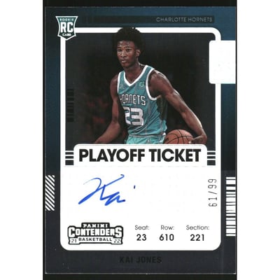 2021-22 Panini Contenders Playoff Ticket #119 Kai Jones AU