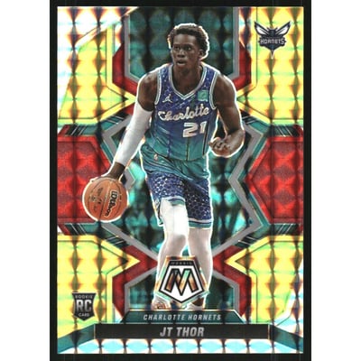 2021-22 Panini Mosaic Mosaic Choice Fusion Red and Yellow #244 JT Thor