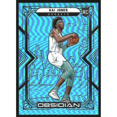 2021-22 Panini Obsidian Electric Etch Blue Flood #185 Kai Jones