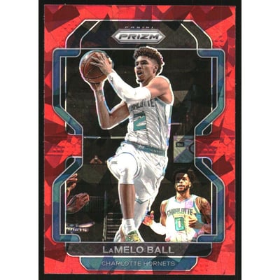 2021-22 Panini Prizm Prizms Red Ice #185 LaMelo Ball