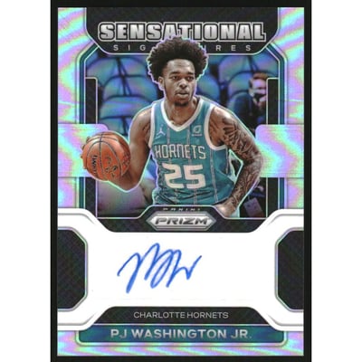 2021-22 Panini Prizm Sensational Signatures Prizms Silver #47 PJ Washington Jr.